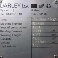 Abkantpresse - hydraulisch DARLEY EHP 260