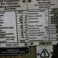 Stanzautomat - Viersäulen VEB Presswerk Bad Salzungen PASU 40/2