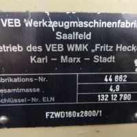 Facing and Centering Machine WMW Fritz Heckert FZWD160/ 1-2800