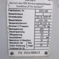 Fräsmaschine - Universal WMW FRITZ HECKERT FU250x1000/2