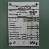 Fresadora de consola - universal WMW Auerbach FW 250x1000