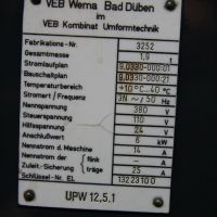 Gewinderollmaschine WMW BAD DÜBEN UPW 12,5.1