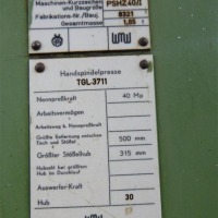 Handspindelpresse VEB Pressenwerk Morgenröte PSHZ 40/I