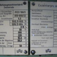 Эксцентриковый пресс - двухколонный WMW-ZEULENRODA PED 100/II