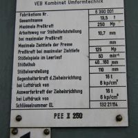 Einst&auml;nder - Ziehpresse - Mechanisch WMW BLEMA-GOTHA PEE II 250