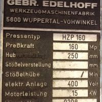 Prensa de doble soporte - hidráulica Edelhoff HZP 160
