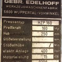 Hydraulic Double-Column (Drawing) Press Edelhoff HZP 160