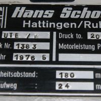 Prensa de doble soporte - hidráulica HANS SCHOEN UTE-B 200