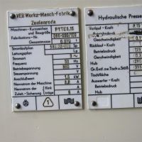 Одностоечный Пресс - гидравлический WMW Zeulenroda PYTE 3.15