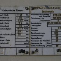 Prensa de un soporte - hidráulica WMW ZEULENRODA PYE 40 S 1