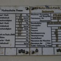 Single Column Press - Hydraulic WMW ZEULENRODA PYE 40 S 1