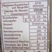 Flachschleifmaschine - Horizontal WMW MIKROMAT SFW 200x600