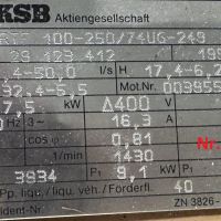 bomba de circulación KSB KRTF 100-250/74UG-249