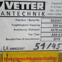 Консольный поворотный кран VETTER FOERDERTECHNIK AS8-4,5
