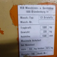 Wòzek paletowy - elektro VEB Maschinen- und Gerätebau Brandenburg 121 Briletta