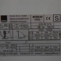 Transformator spawalniczy KÖCO Köster&Co. Gmbh 1805i