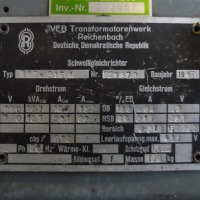 Transformador de soldadura VEB TRANSFORMATORENWERK RGSa 315-1