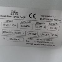 Evacuador de niebla de aceite IFS Filtersysteme IFMC 1100